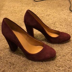 J crew wine heels 5.5